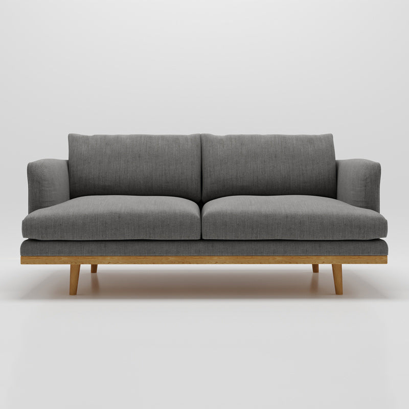 Modern 29.52" H Cotton Blend Wood Frame Recessed Arm Loveseat