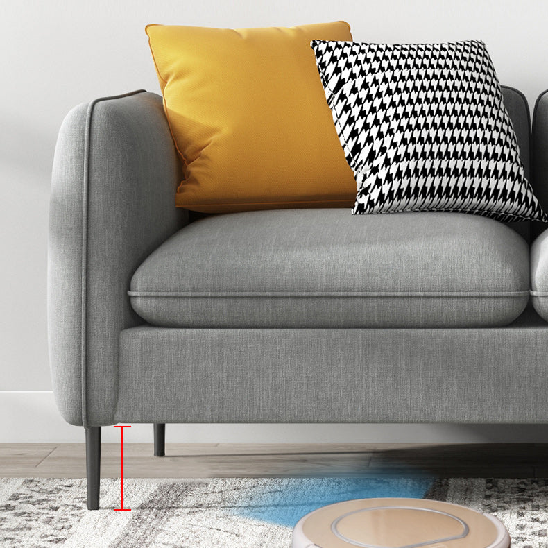 Modern 29.92" H Linen Square Arm Sofa with Pillows and Storage