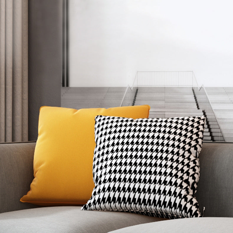 Modern 29.92" H Linen Square Arm Sofa with Pillows and Storage