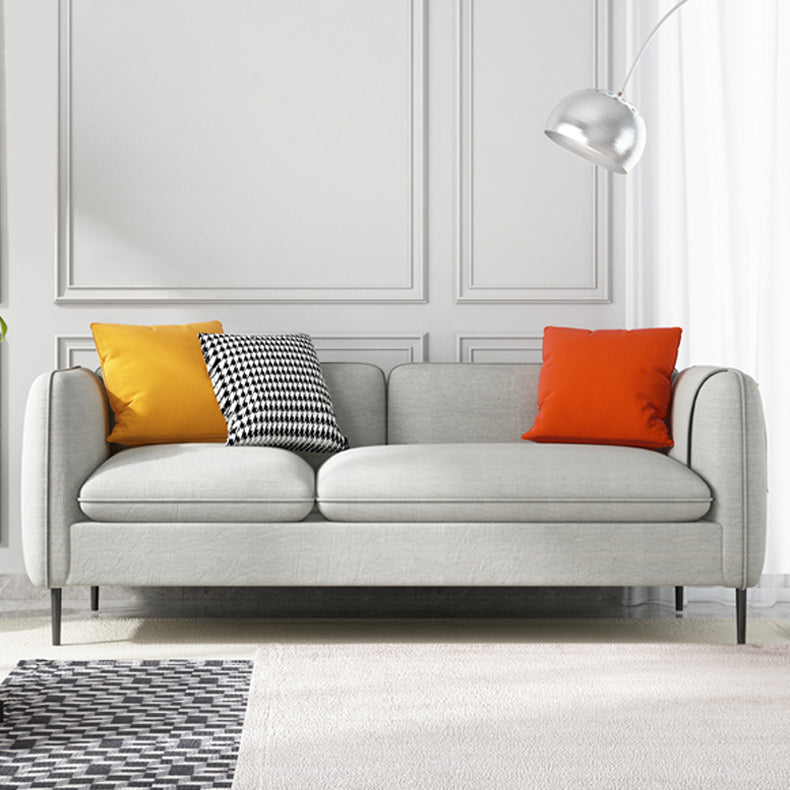 Modern 29.92" H Linen Square Arm Sofa with Pillows and Storage
