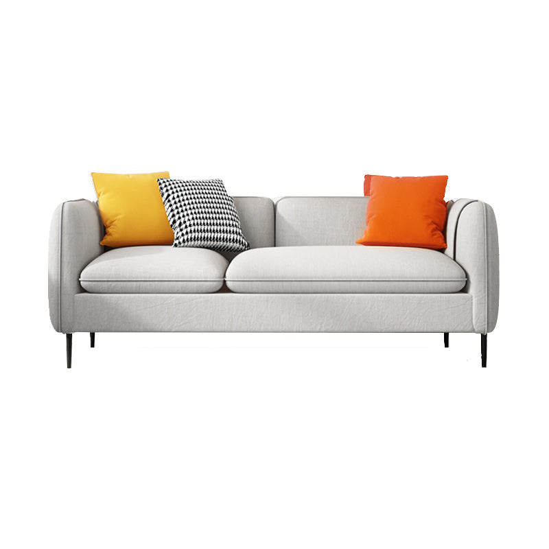Modern 29.92" H Linen Square Arm Sofa with Pillows and Storage