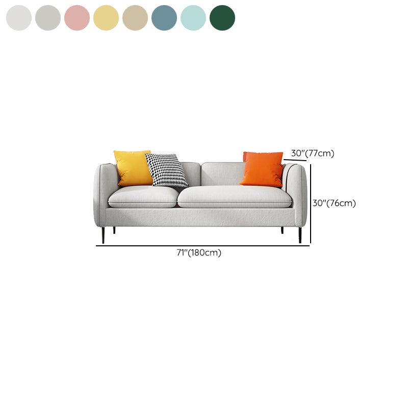 Modern 29.92" H Linen Square Arm Sofa with Pillows and Storage