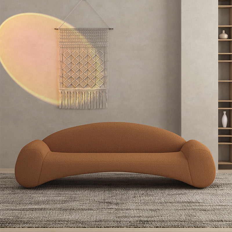 Contemporary Tight Back Sofa with Round Arm Couch Curved Settee Couch