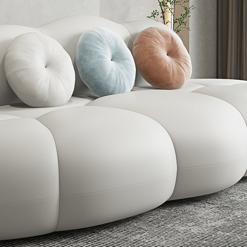 Contemporary Armless Wool Sofa with Tight Back and 3 Pillows