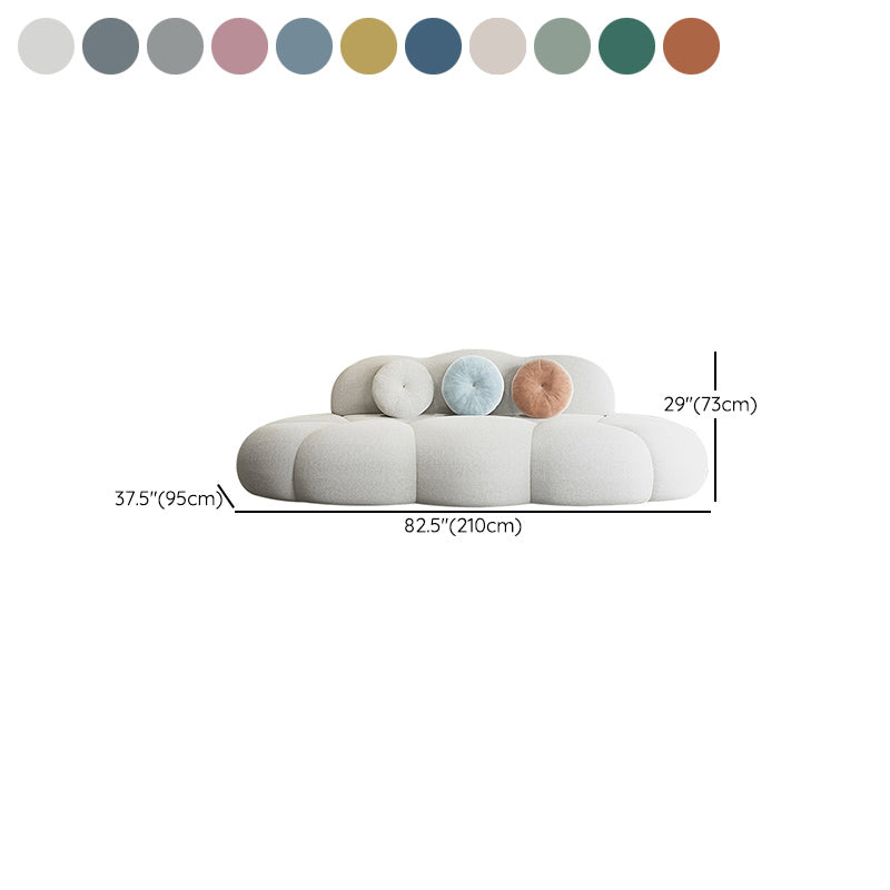 Contemporary Armless Wool Sofa with Tight Back and 3 Pillows
