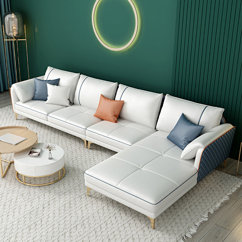 Modern Pillow Back Sectional Pillow Top Arm 4-seater Sectional