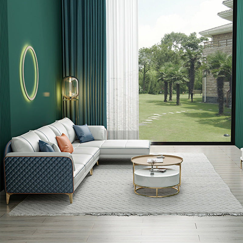 Modern Pillow Back Sectional Pillow Top Arm 4-seater Sectional