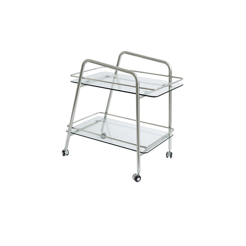Living Room Double Tier Contemporary with Storage Glass Side Table