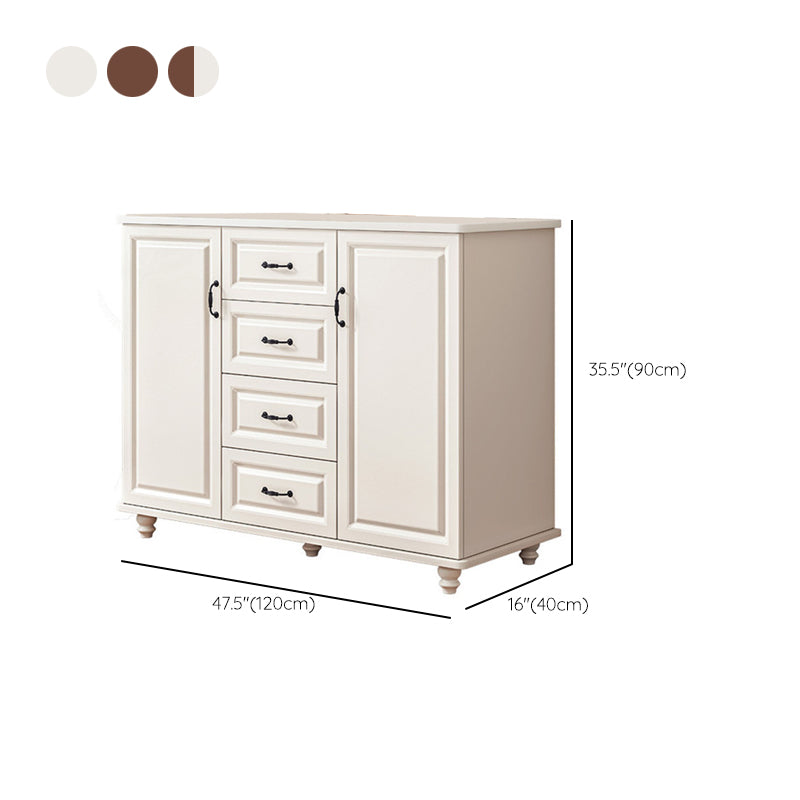 Mid Century Modern 2-Door Cabinet 35.4" Tall Cabinet with 4 Drawers