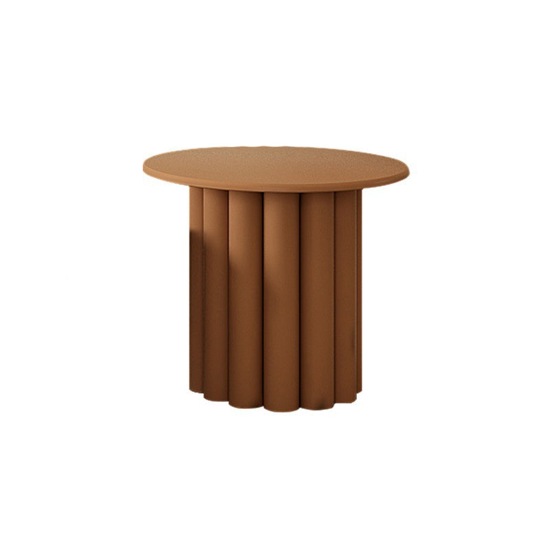 Contemporary Pedestal/4 Legs Solid Wood Round Single Coffee Table
