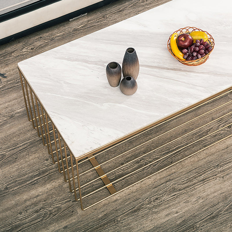 Frame Base Coffee Table Rectangular Gold Metal Cocktail Table