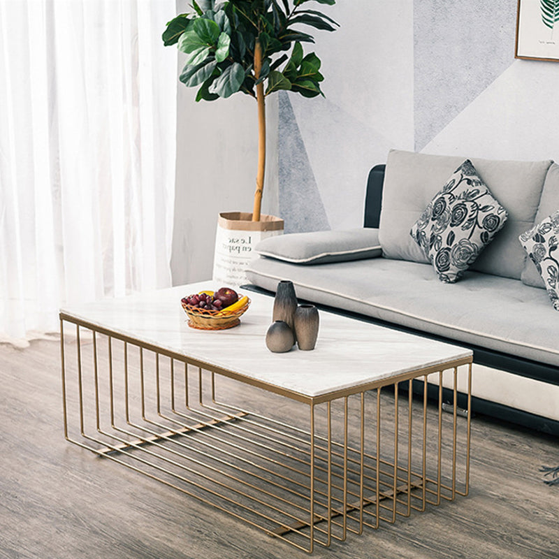Frame Base Coffee Table Rectangular Gold Metal Cocktail Table