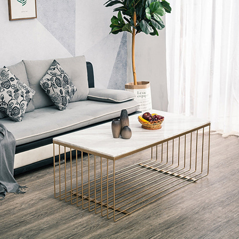 Frame Base Coffee Table Rectangular Gold Metal Cocktail Table