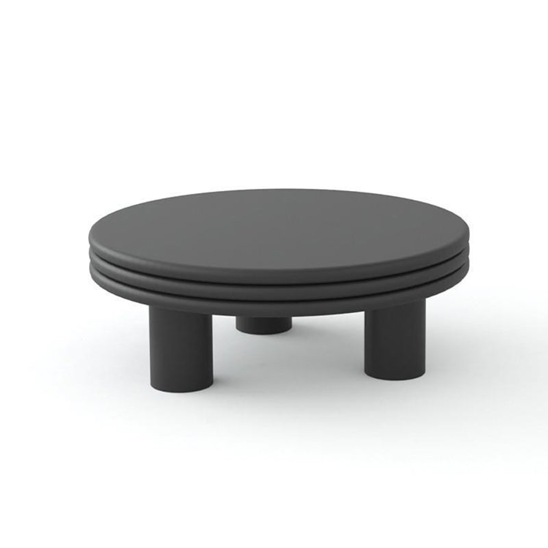 Contemporary Simple 3 Legs Coffee Table Round Wood Cocktail Table Set