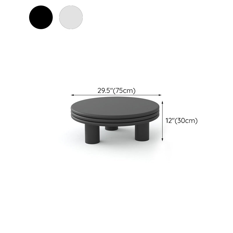 Contemporary Simple 3 Legs Coffee Table Round Wood Cocktail Table Set