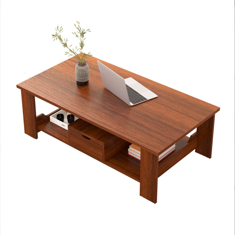 Contemporary 4 Legs Wood with Storage Shelf Rectangular Single Coffee Table