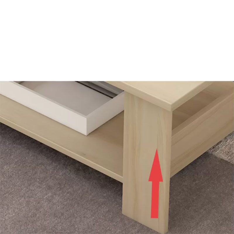 Contemporary 4 Legs Wood with Storage Shelf Rectangular Single Coffee Table