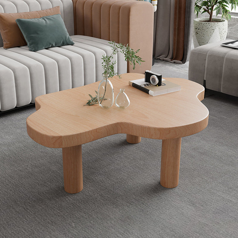 Nordic Cocktail Table 3 Legs Solid Wood Free Form Single Coffee Table