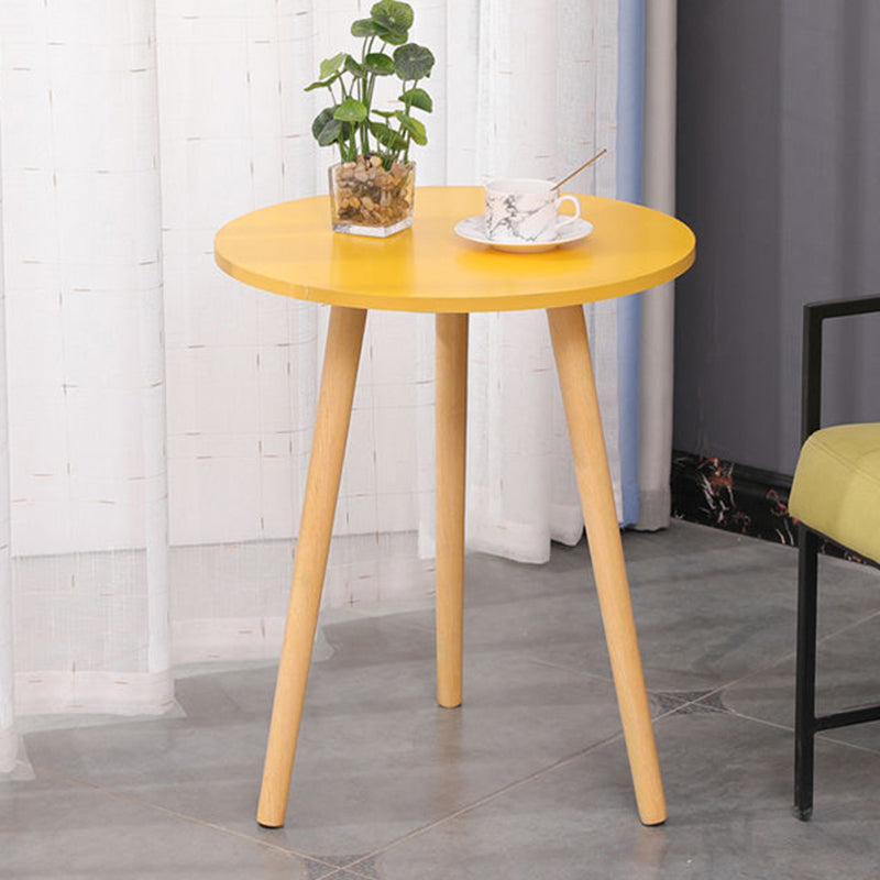 Modern 3 Leg Corner Table Round Solid Wood Side End Table for Living Room