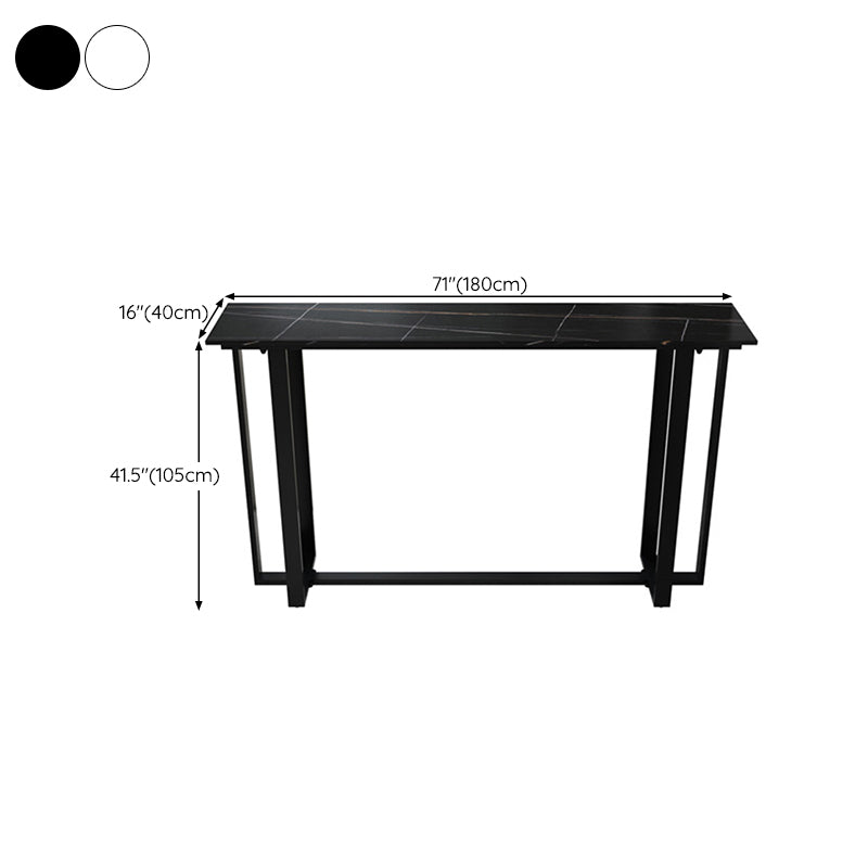 Sintered Stone Bar Table Black and Metal Base Bar Table for Kitchen Living Room