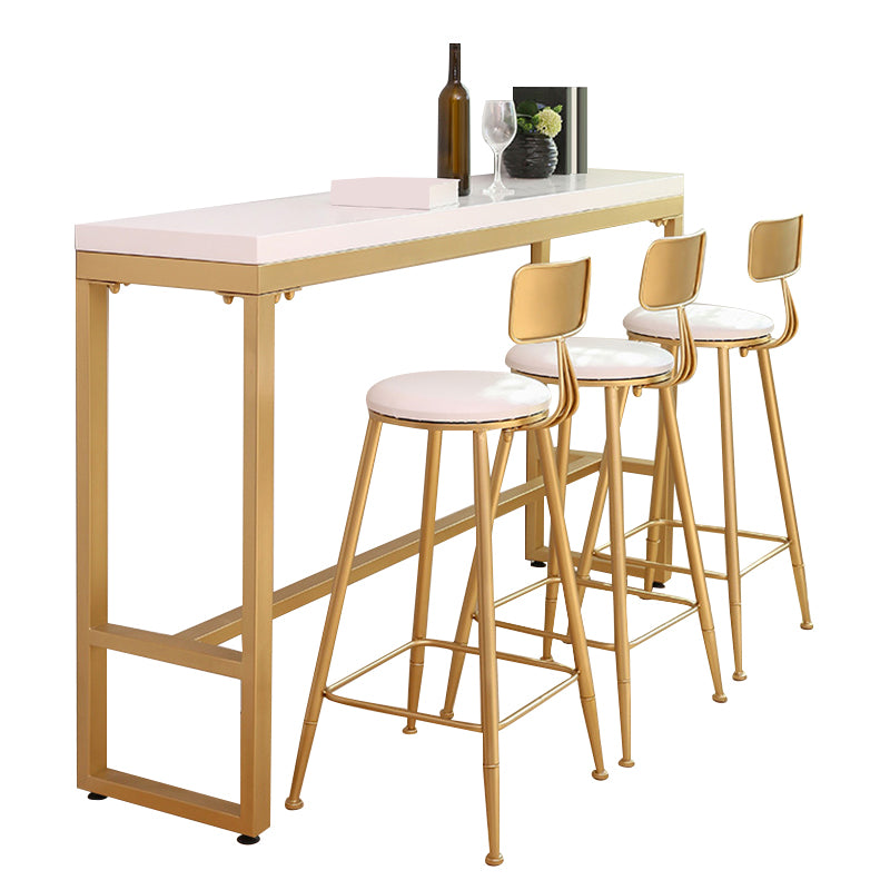 Rectangle Pub Table Glam Solid Wood Bar Table for Indoor and Breakroom