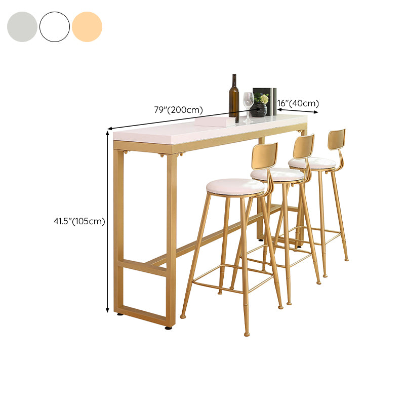Rectangle Pub Table Glam Solid Wood Bar Table for Indoor and Breakroom