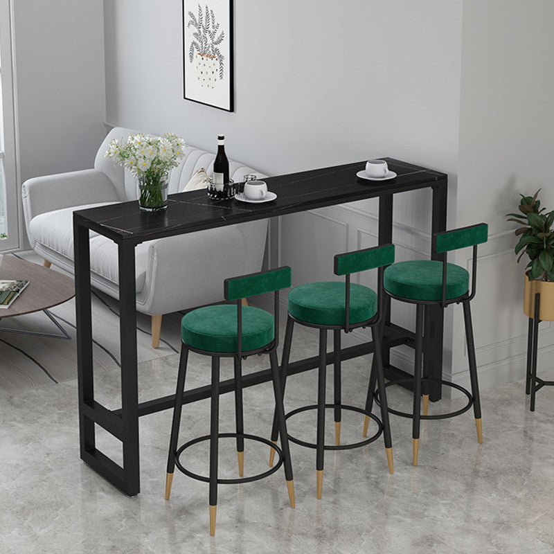 Glam Pub Height Dining Table Stone Top Pub Table for Living Room