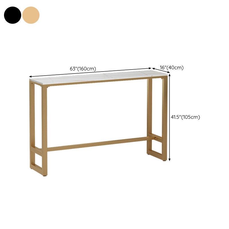 Glam Pub Height Dining Table Stone Top Pub Table for Living Room