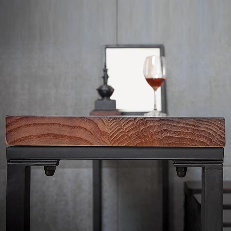 Industrial Bar Table Solid Wood Rectangle Pub Table for Outdoor Breakroom