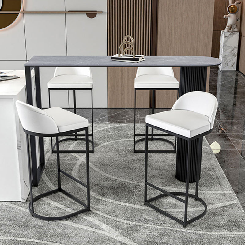 Glam Pub Height Dining Table Sintered Stone Top Pub Table for Dining Room