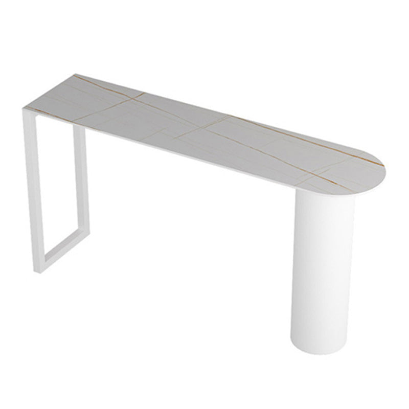 Glam Pub Height Dining Table Stone Top Pub Table for Patio Use