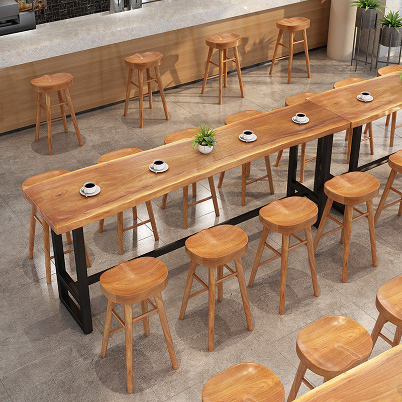 Modern Metal Base Bar Table Rectangle Bar Table with Black Base