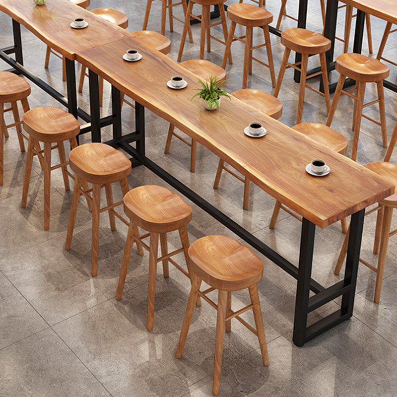 Modern Metal Base Bar Table Rectangle Bar Table with Black Base