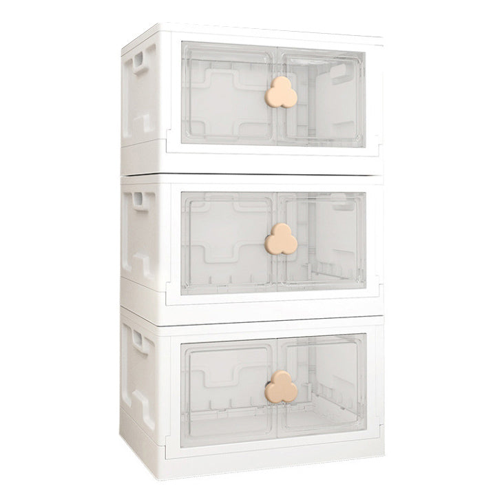 Contemporary Hinged Storage Cabinet Plastic Wardrobe Armoire