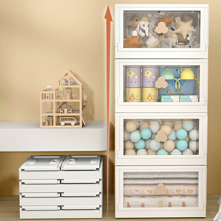 Contemporary Hinged Storage Cabinet Plastic Wardrobe Armoire