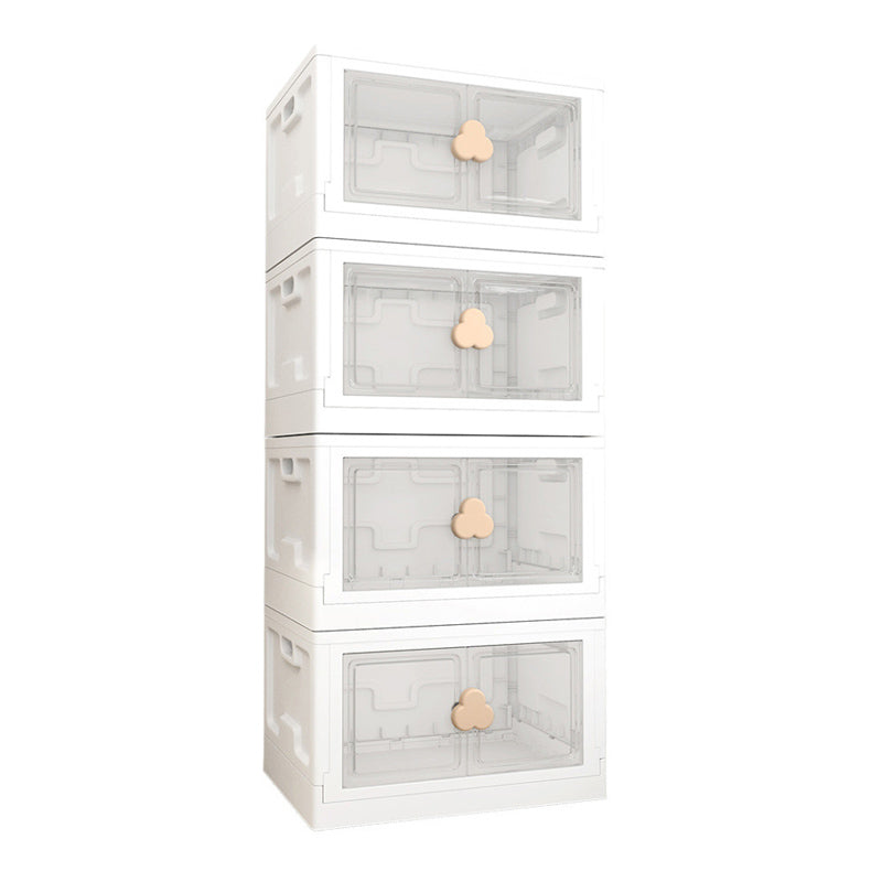 Contemporary Hinged Storage Cabinet Plastic Wardrobe Armoire