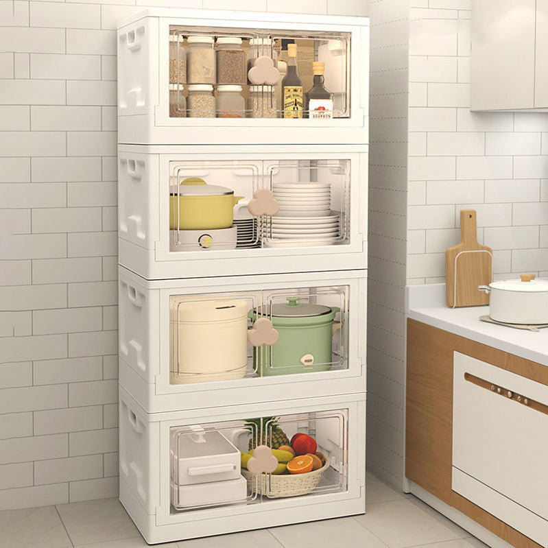 Contemporary Hinged Storage Cabinet Plastic Wardrobe Armoire