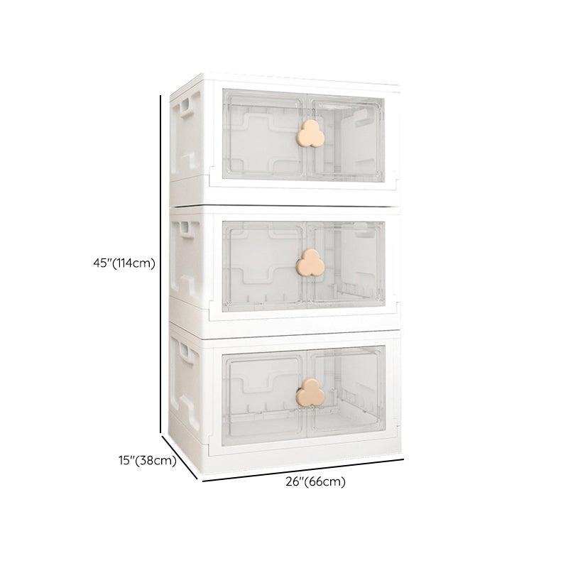 Contemporary Hinged Storage Cabinet Plastic Wardrobe Armoire