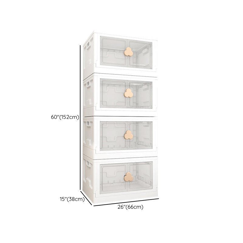 Contemporary Hinged Storage Cabinet Plastic Wardrobe Armoire