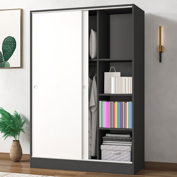 Engineered Wood Wardrobe Cabinet with Shelves Modern Wardrobe Closet