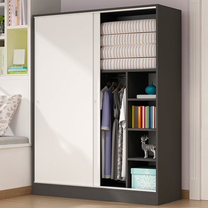 Engineered Wood Wardrobe Cabinet with Shelves Modern Wardrobe Closet