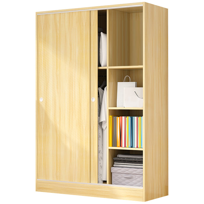 Engineered Wood Wardrobe Cabinet with Shelves Modern Wardrobe Closet
