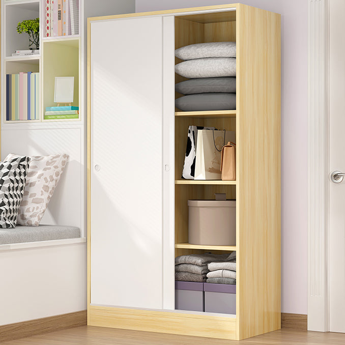 Engineered Wood Wardrobe Cabinet with Shelves Modern Wardrobe Closet