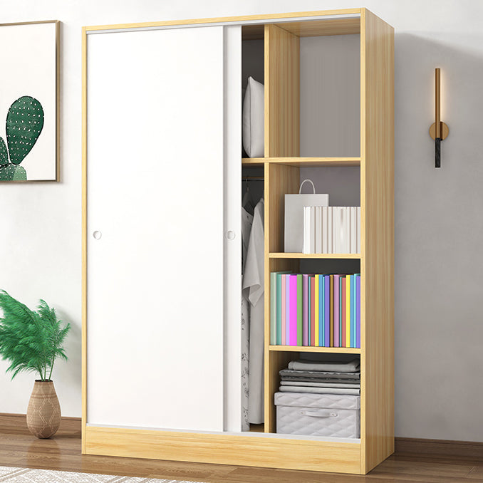 Engineered Wood Wardrobe Cabinet with Shelves Modern Wardrobe Closet