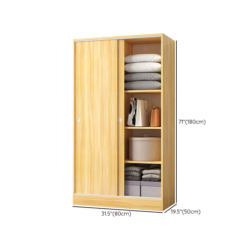 Engineered Wood Wardrobe Cabinet with Shelves Modern Wardrobe Closet
