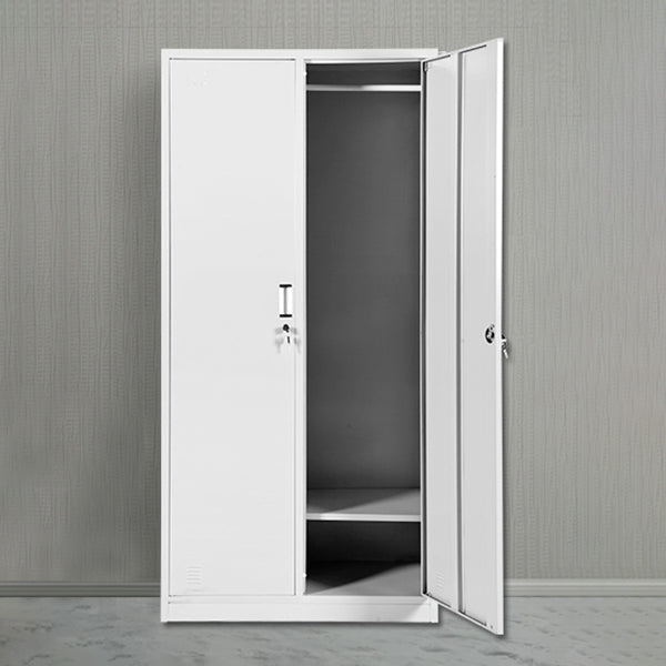 Metal Gray Cabinet for Bathroom Contemporary Storage Cabinet with Hinged Doors