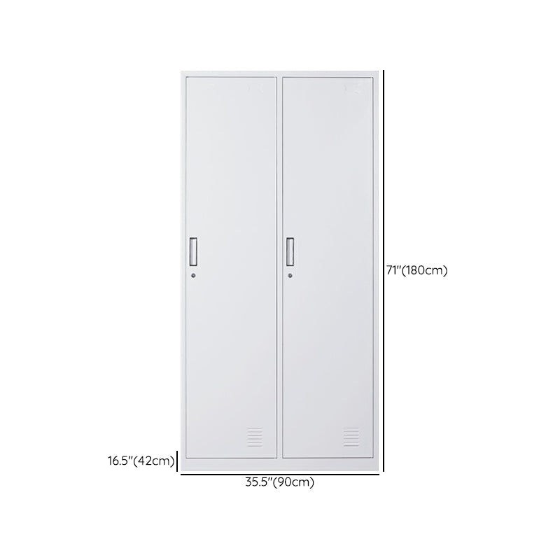 Metal Gray Cabinet for Bathroom Contemporary Storage Cabinet with Hinged Doors