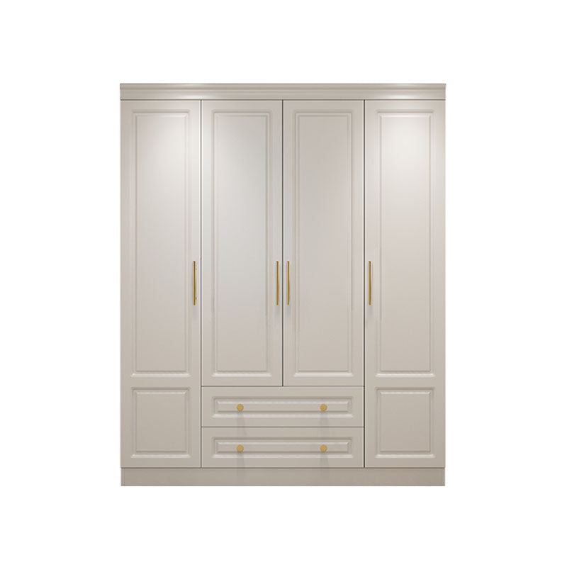 Manufactured Wood White Wardrobe for Home Modern Cabinet with Drawers