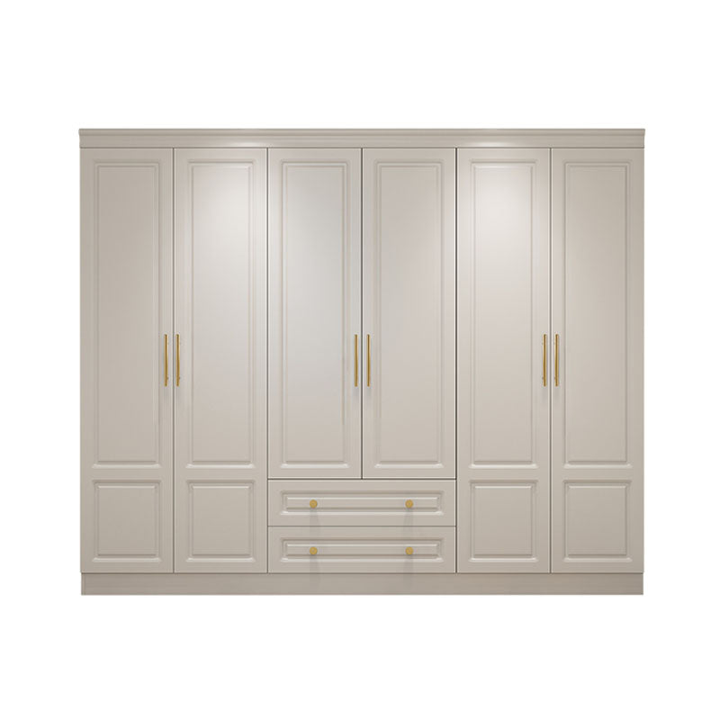 Manufactured Wood White Wardrobe for Home Modern Cabinet with Drawers
