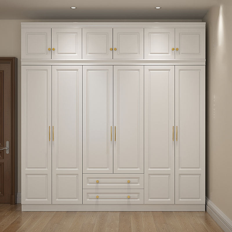 Manufactured Wood White Wardrobe for Home Modern Cabinet with Drawers